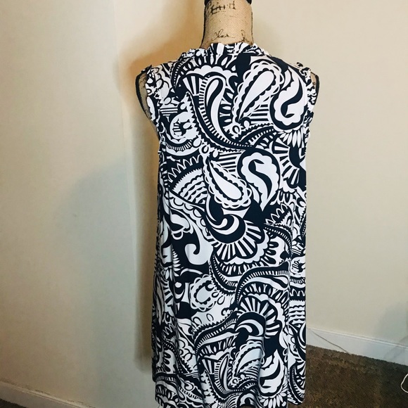 crown & ivy Navy and White Spring Dress - Picture 5 of 7